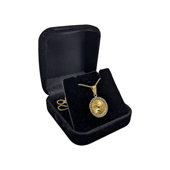 Imagem de Colar Com Divino Espirito Santo Banhado A Ouro Semijoia