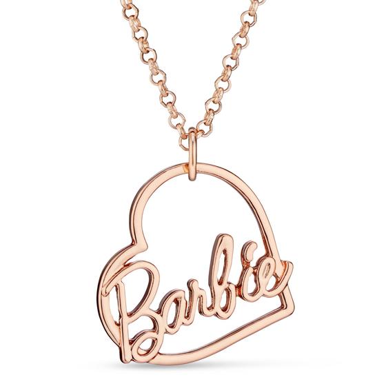 Imagem de Colar Coração Barbie Script - Banhado a Ouro Rosa