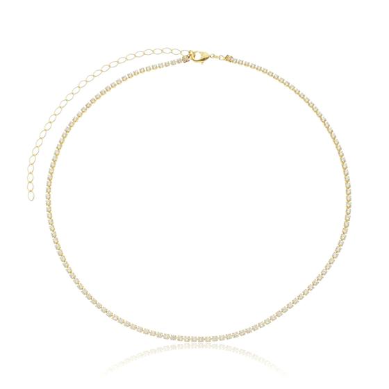 Imagem de Colar Cordão Choker Riviera Banhado ouro 18k Delicada Alta Qualidade Semijoia Antialergico