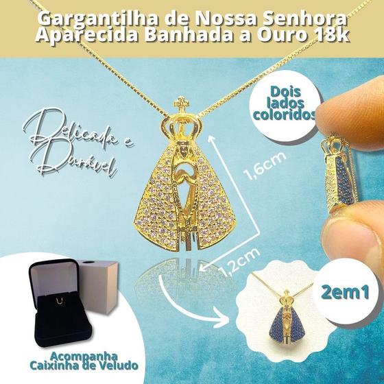 Imagem de Colar Cordão Com Pingente De Nossa Senhora Aparecida Duplo