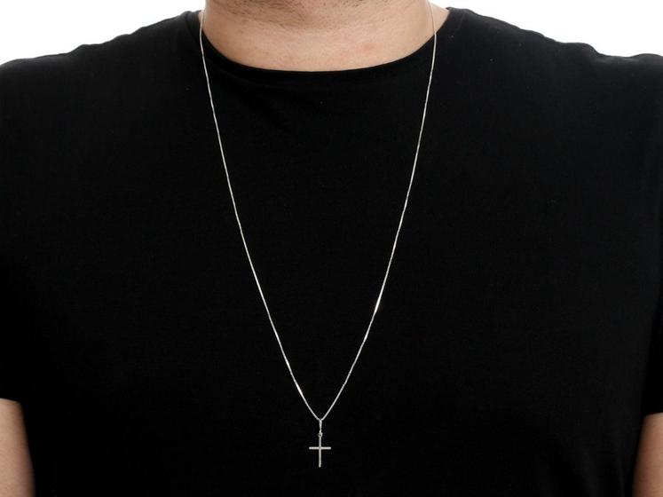 Imagem de Colar Cordao Corrente Masculina Prata 925 Cruz Crucifixo