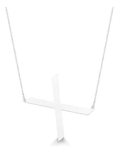 Imagem de Colar Corrente Veneziana com Pingente Letra X Com Prata 45cm