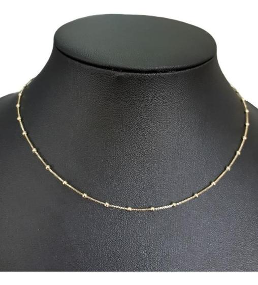 Imagem de Colar De Bolinhas F. Ouro 18K Dourado Semi Joia 40 Cm