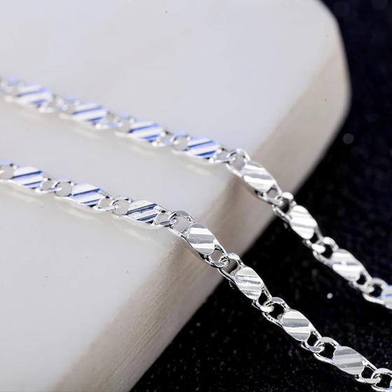Imagem de Colar de Clavícula em Prata 2mm - Para Homens e Mulheres