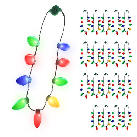 Imagem de Colar de LED de Natal Windy City Novelties - 9 Lâmpadas - Pacote com 4