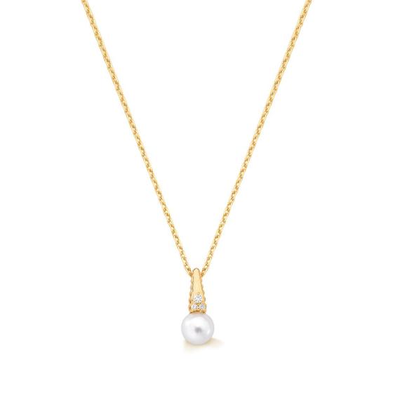 Colar de Ouro 18k com Diamante e Pérola Menor preço em Colar de Ouro 18k com Diamante e Pérola