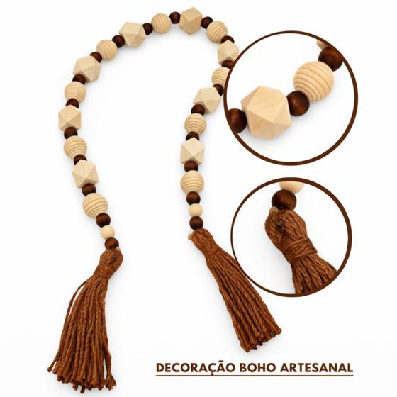 Colar Decorativo de Madeira 75cm para Decoração de Sala Mesa Aparador e Estante