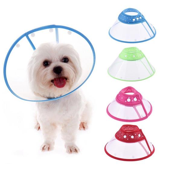 Imagem de Colar Elizabetano Pet Cone Cirúrgico Regulável Pós Operatório P/ Cães Gatos Luxo GG