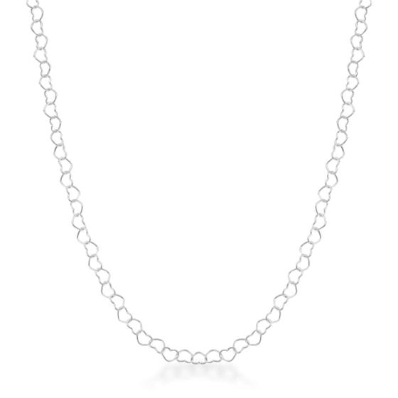 Imagem de Colar feminino choker com Corações vazados 45cm Prata 925