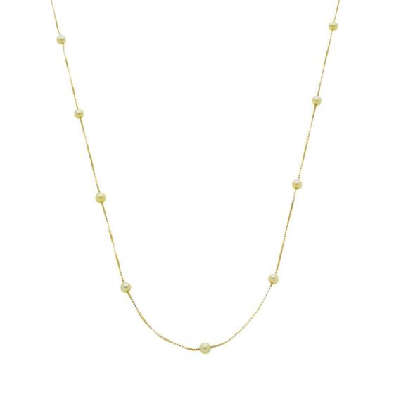 Imagem de Colar Feminino Em Perola De Ouro 18k Cordão Veneziana 45cm