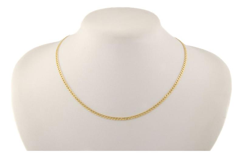 Imagem de Colar Feminino Ouro 18k Grumet Diamantada 2.8 45 Cm Maciça