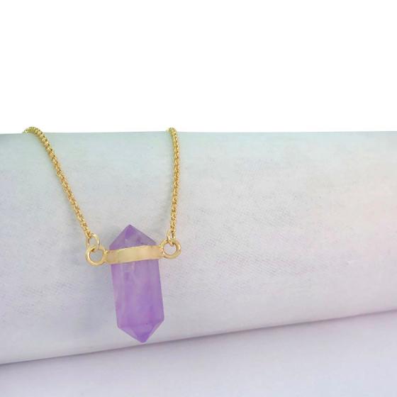 Imagem de Colar Feminino Pingente Cristal Banhado a ouro Semijoia Luxo