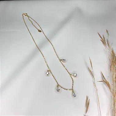 Imagem de Colar Folheado com Gotas de Zircônia