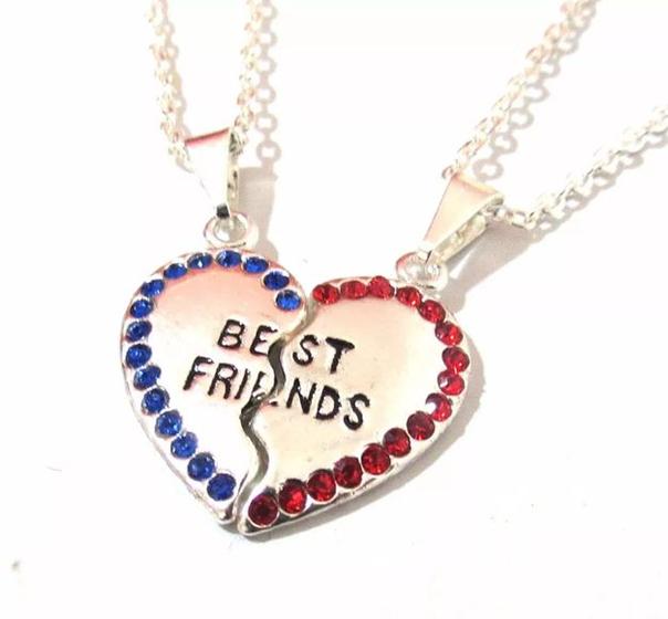 Imagem de Colar Gargantilha Best Friends BFF Folheado a Prata