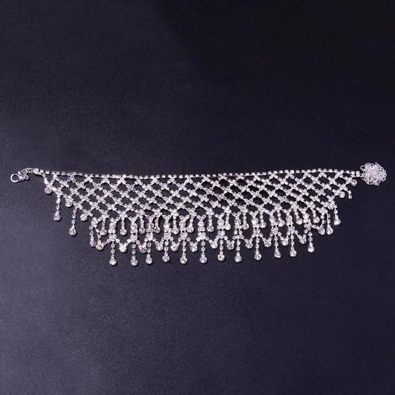 Imagem de Colar Gargantilha Grosso Com Strass Brilhante Feminino, Colar Oco Com Pedras Preciosas De Cristal,