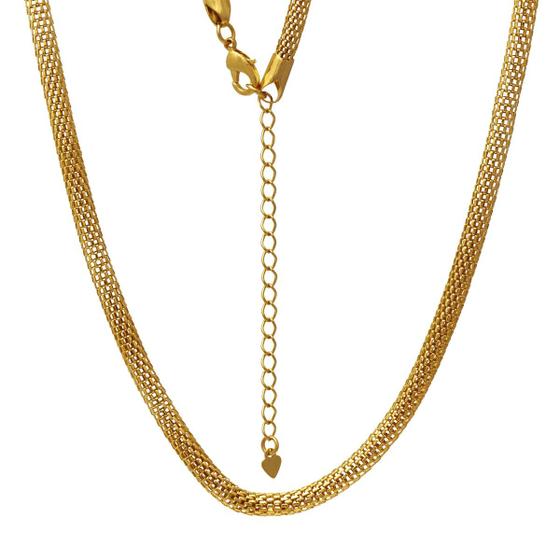 Imagem de Colar Gargantilha Redonda com Parede Diamantada Folheado em Ouro 18K Softjoias