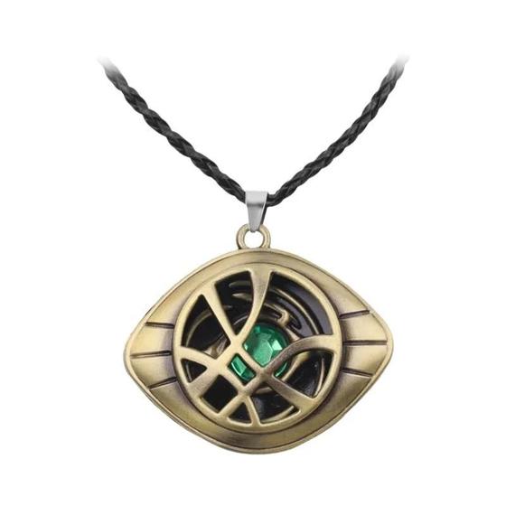 Imagem de Colar Giratório Masculino Marvel Avengers Dr Strange Infinity Time Stones Eye of Agamotto Chaveiro