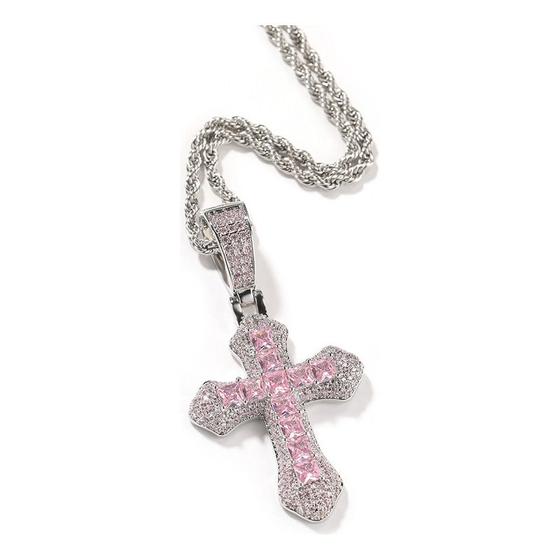 Imagem de Colar Hip Hop com Pingente Cruciforme e Zircônias