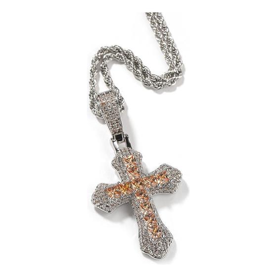Imagem de Colar Hip Hop com Pingente Cruciforme e Zircônias