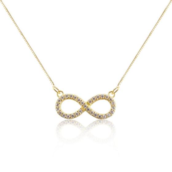 Imagem de Colar Infinito 45Cm Com Zircônia Em Ouro 18K