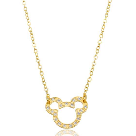 Imagem de Colar Mickey Mouse Banhado Ouro 18k Semijoia Antialérgica 