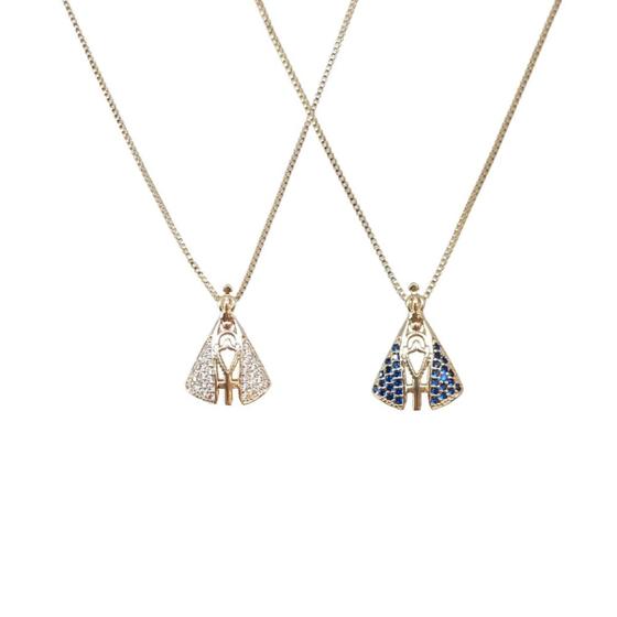 Imagem de Colar Nossa Senhora Aparecida Dupla Face Pequena Banhado Ouro 18k Presente Aniversario Mae Mulher Namorada