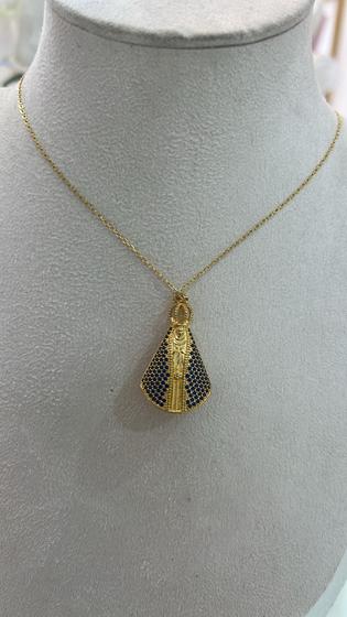 Imagem de Colar Nossa Senhora Aparecida uma elegante semi joia banhada no ouro 18 quilates.