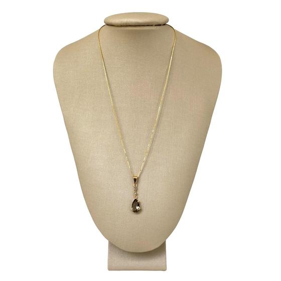 Imagem de Colar Ouro 18k Gota Zircônia Cravejada Legítima - P. Vecchio