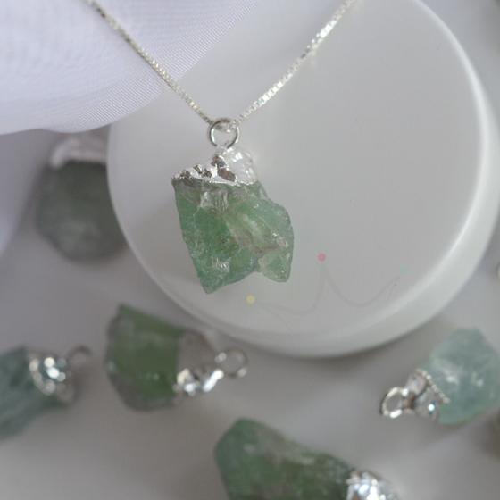 Imagem de Colar Pedra Natural Aquamarine - Prata