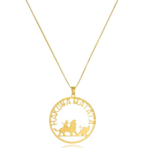 Imagem de Colar Personalizado Hakuna Matata Folheado Em Ouro 18k