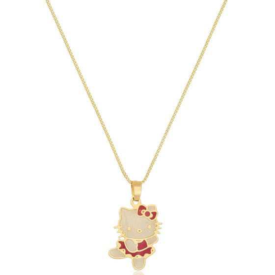 Colar Personalizado Hello Kitty Folheado Em Ouro 18k Menor preço em Colar Personalizado Hello Kitty Folheado Em Ouro 18k