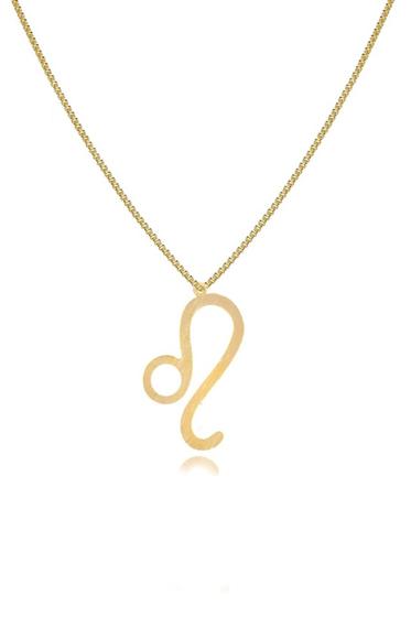 Imagem de Colar Personalizado Signo De Leão Folheado Em Ouro 18k