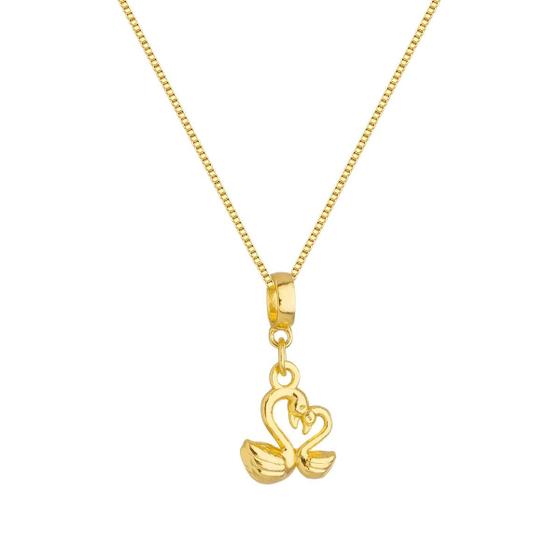 Imagem de Colar Pingente Cisne Banhado a Ouro 18k