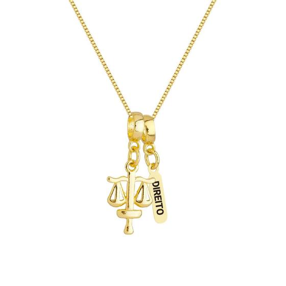 Imagem de Colar Pingente Profissão Direito Banhado a Ouro 18k
