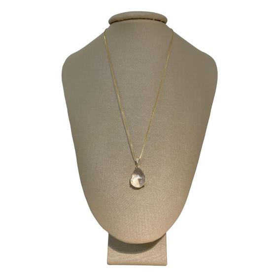 Imagem de Colar Prata + Ouro 18k Gota Cristal  Ponte Vecchio