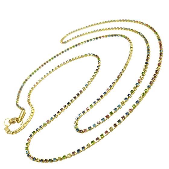 Imagem de Colar Riviera Cristal Strass Longo 1m Banho Ouro Ou Ródio 4792