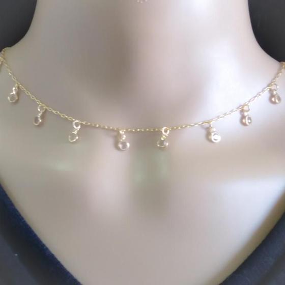 Imagem de Colar Tifany Com Zircônias Brancas Folheado A Ouro 18K