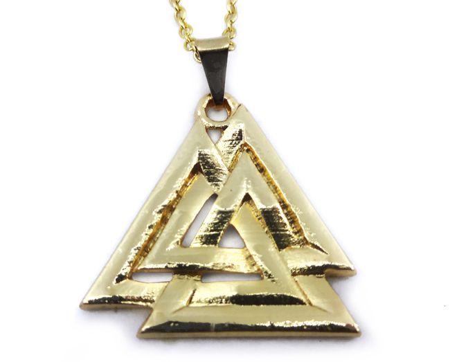 Imagem de Colar Valknut Odin Corrente Com Pingente