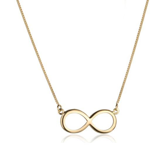 Imagem de Colar Veneziana com Pingente do Infinito Banhado a Ouro 18k