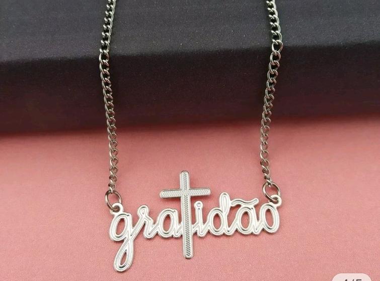 Imagem de Colares Colar Gargantilha Feminino/ Masculino Pingente Cruz Fé Vida Pérola Gratidão Escapulário Folheado Dourado Prata