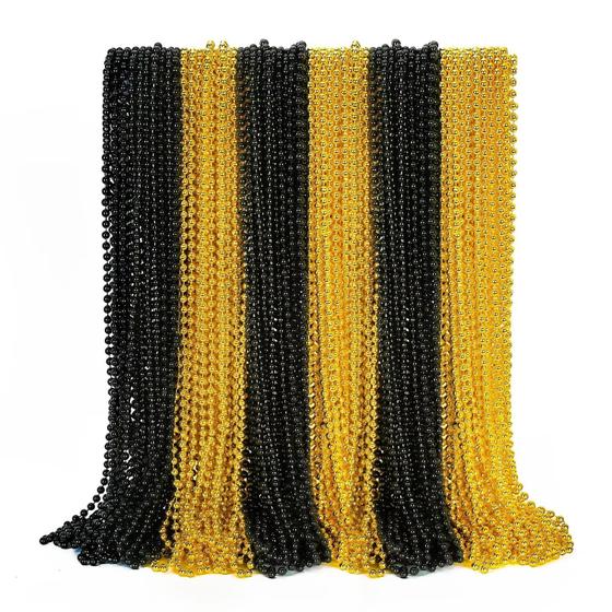 Imagem de Colares de Miçangas Dourados e Pretos EOBOH - 72 Unidades para o Ano Novo