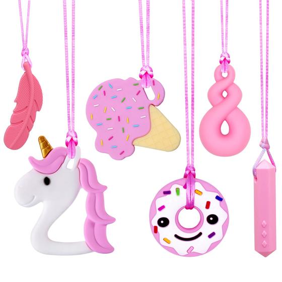 Imagem de Colares Sensory Chew Olugu (6 Unidades) - Para Autismo e Dentição Infantil