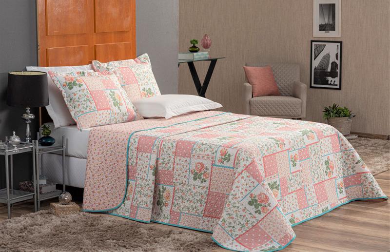 Colcha Bouti Cobre Leito Casal Padrão Dupla Face Estampado 03 Peças Lidian Menor preço em Colcha Bouti Cobre Leito Casal Padrão Dupla Face Estampado 03 Peças Lidian
