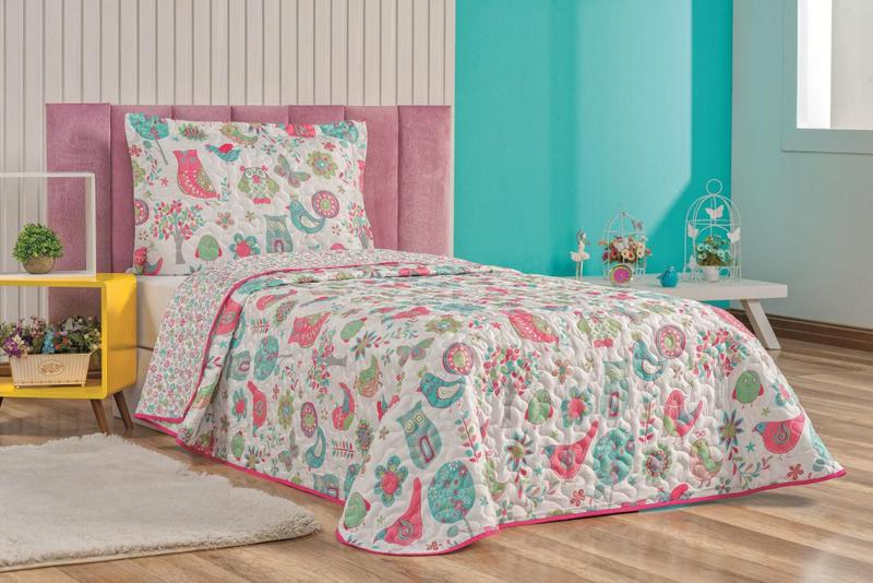 Colcha Bouti Cobre Leito Solteiro Infantil Dupla Face Estampado Cut Menor preço em Colcha Bouti Cobre Leito Solteiro Infantil Dupla Face Estampado Cut