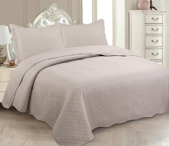 Colcha Casal Cobre Leito Kit 3 Peças Liso Cama Box Padrão Decoração Quarto Menor preço em Colcha Casal Cobre Leito Kit 3 Peças Liso Cama Box Padrão Decoração Quarto