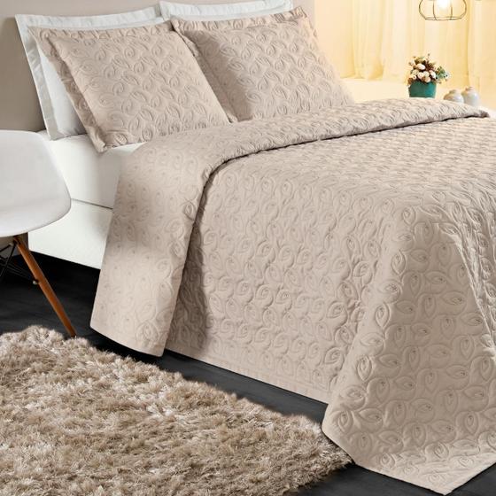 Imagem de Colcha Casal King Size Agata Bordada 200 Fios Super Elegante