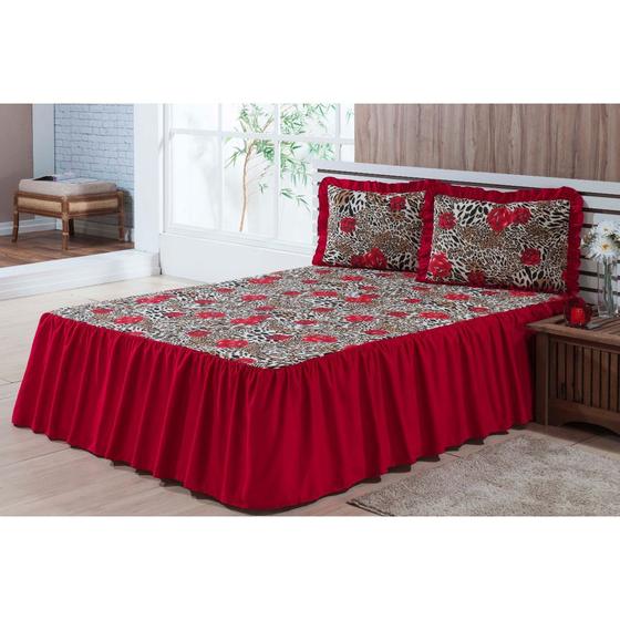 Colcha Casal para uso Diario com Sarja Babado Chrisney Bordados