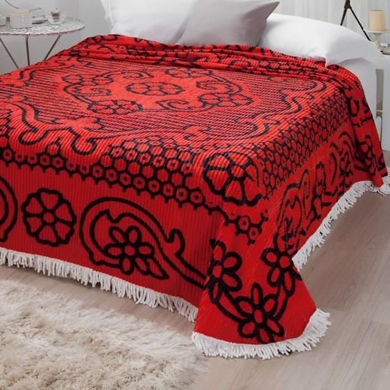 Imagem de Colcha Chenille Casal Bruna Canelada Jolitex 2,20 X 2,40 Com Franja