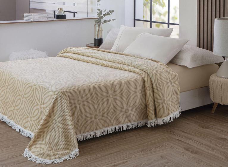 Imagem de Colcha Chenille Jolitex Com Franja Isadora 220x240m Bege