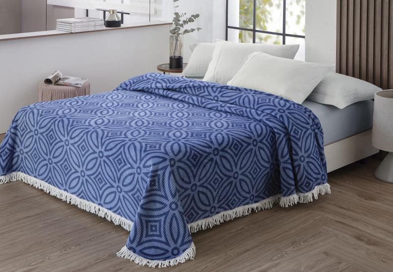 Colcha Chenille Jolitex Com Franja Isadora 220X240M ul Imagem de Colcha Chenille Jolitex Com Franja Isadora 220X240M ul